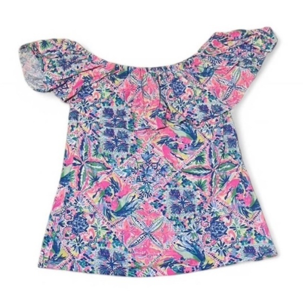 Lilly Pulitzer La fortuna dancing on the deck top size XXS. Off the shoulder